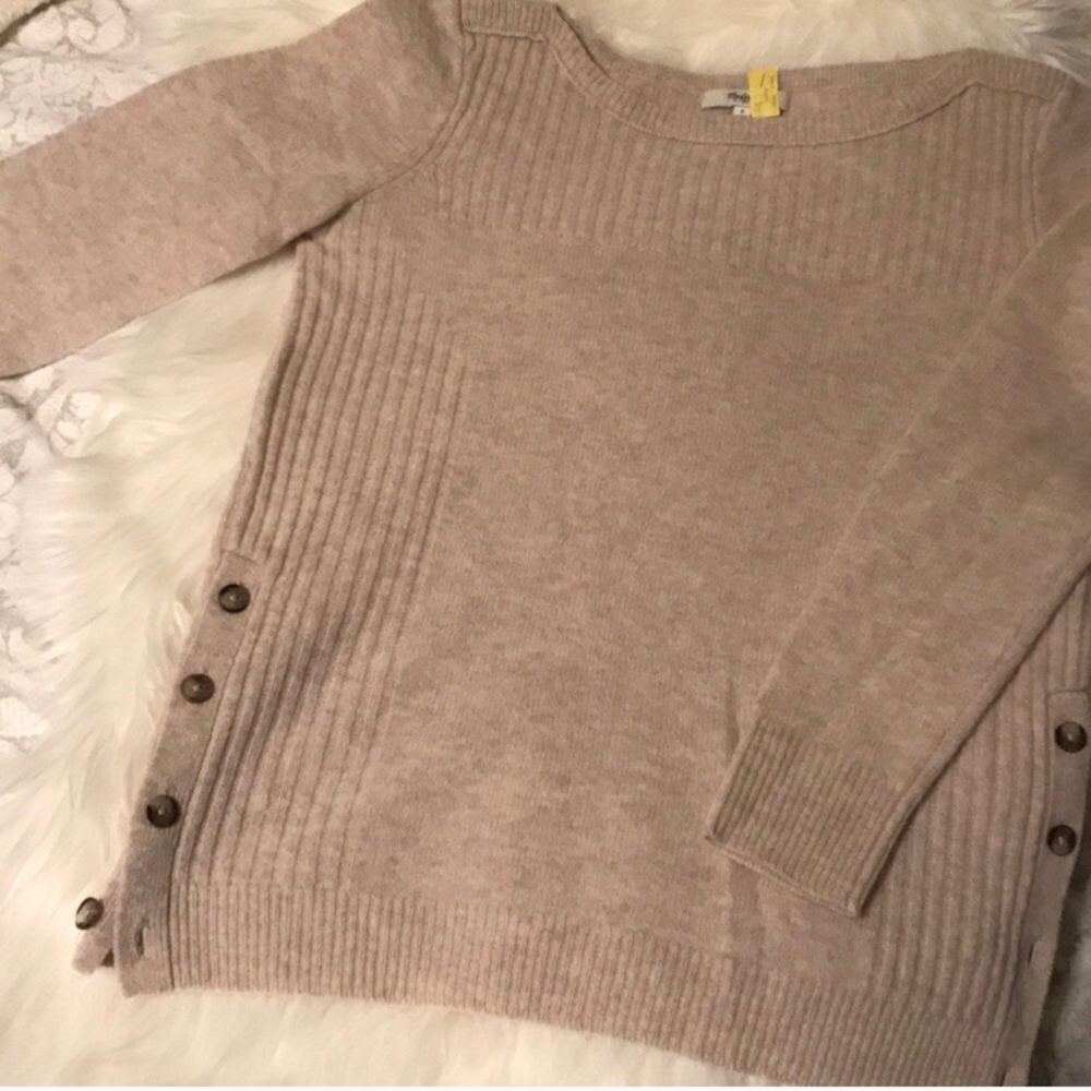 Madewell Pinewood Pullover Side Button Boatneck S… - image 4